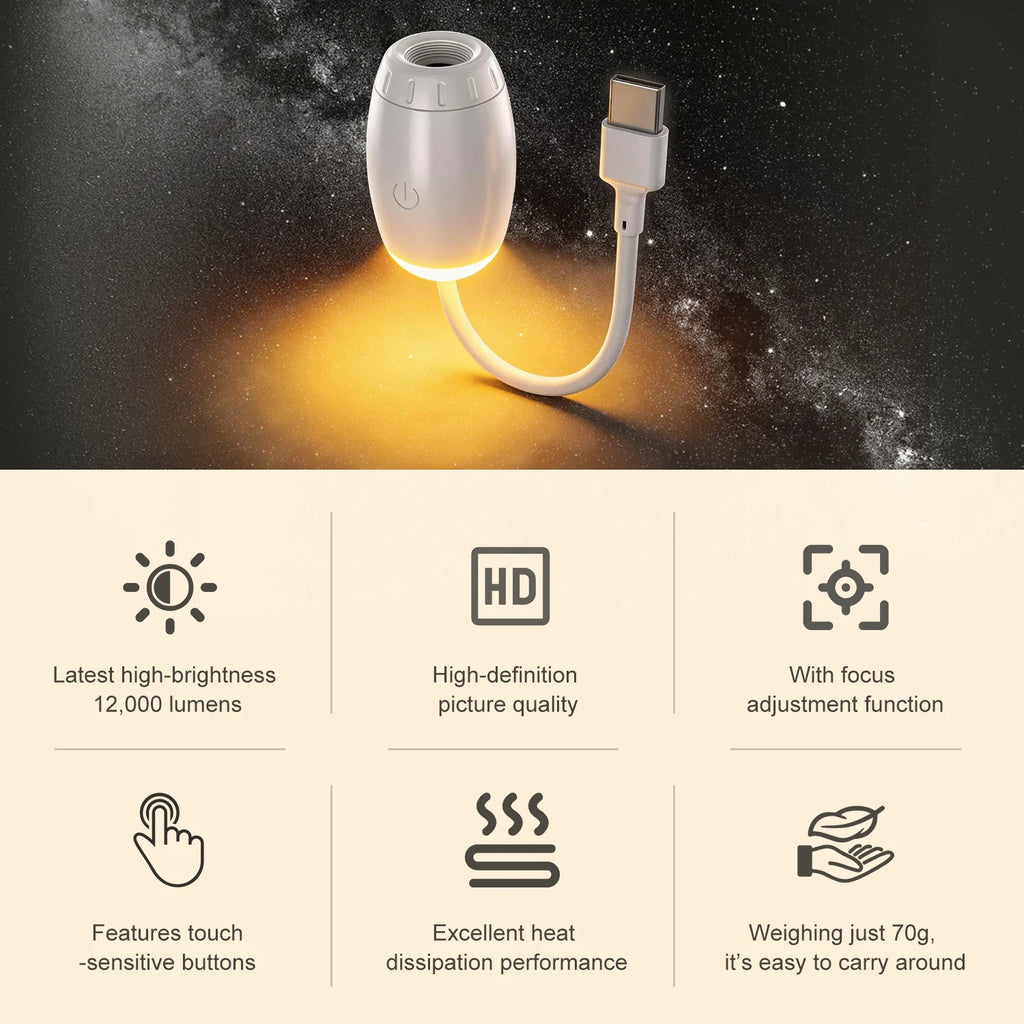Proiettore Stellare Mini Galaxy 2 in 1 – Luce Notturna per Camera, Auto e…