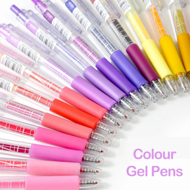 Set di Penne Gel Kawaii Colorate 0.5 mm, cancellabili, per scuola e ufficio
