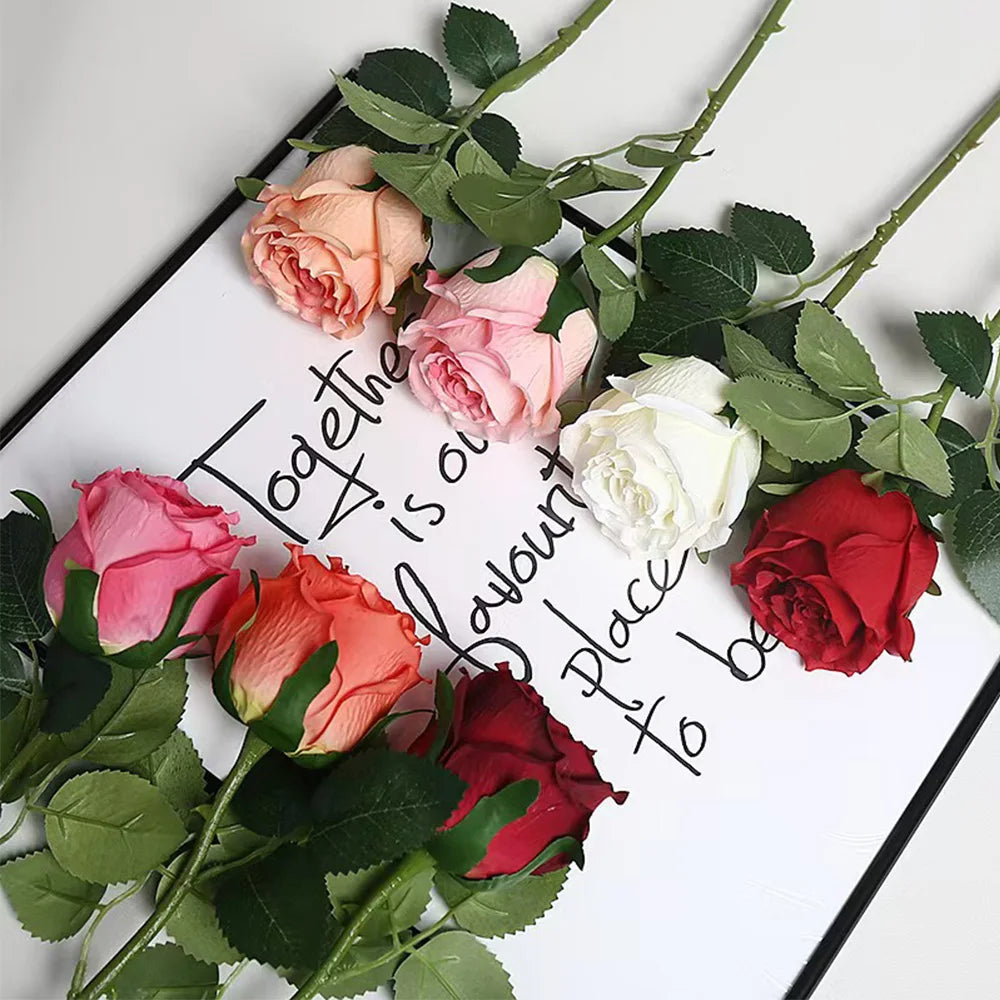 3/5/10/20pcs Roses Artificial Flowers Rose Flower Branch Artificial Red Roses Realistic Fake Rose for Wedding Home Decor