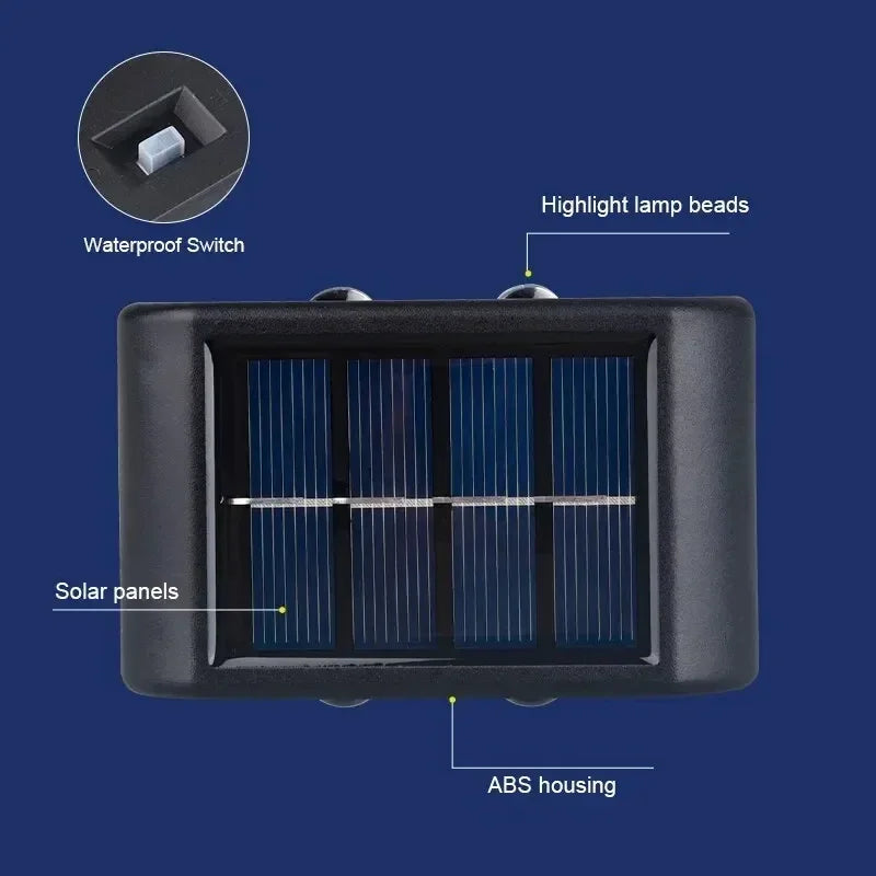Lampada da Parete Solare 12 LED Impermeabile per Giardino e Patio