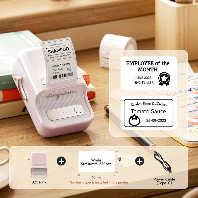 Stampante termica mini portatile – Etichette adesive Bluetooth 20‑50 mm