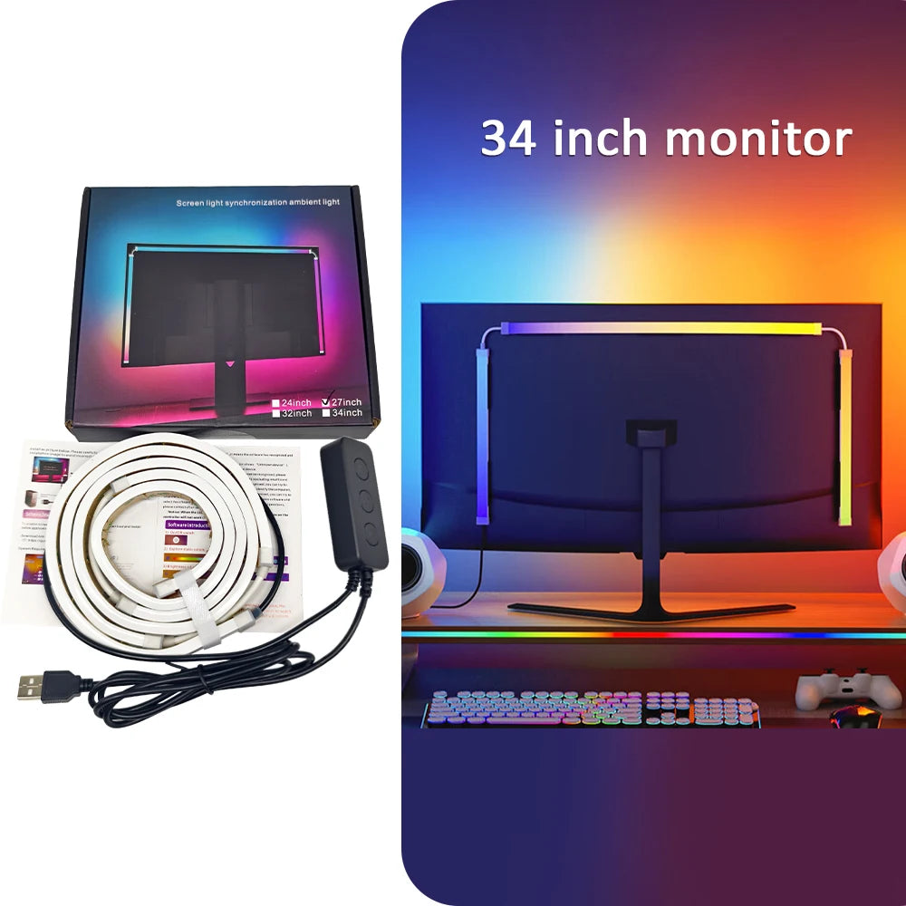 Striscia LED RGB USB per monitor PC – sincronizzazione colori e musica