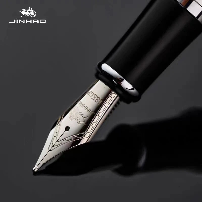 Jinhao X750 High End Metal Fountain Pen,18K Gold Planted Nib 0.5mm school pen for Business Signature Supplies Office Stationery