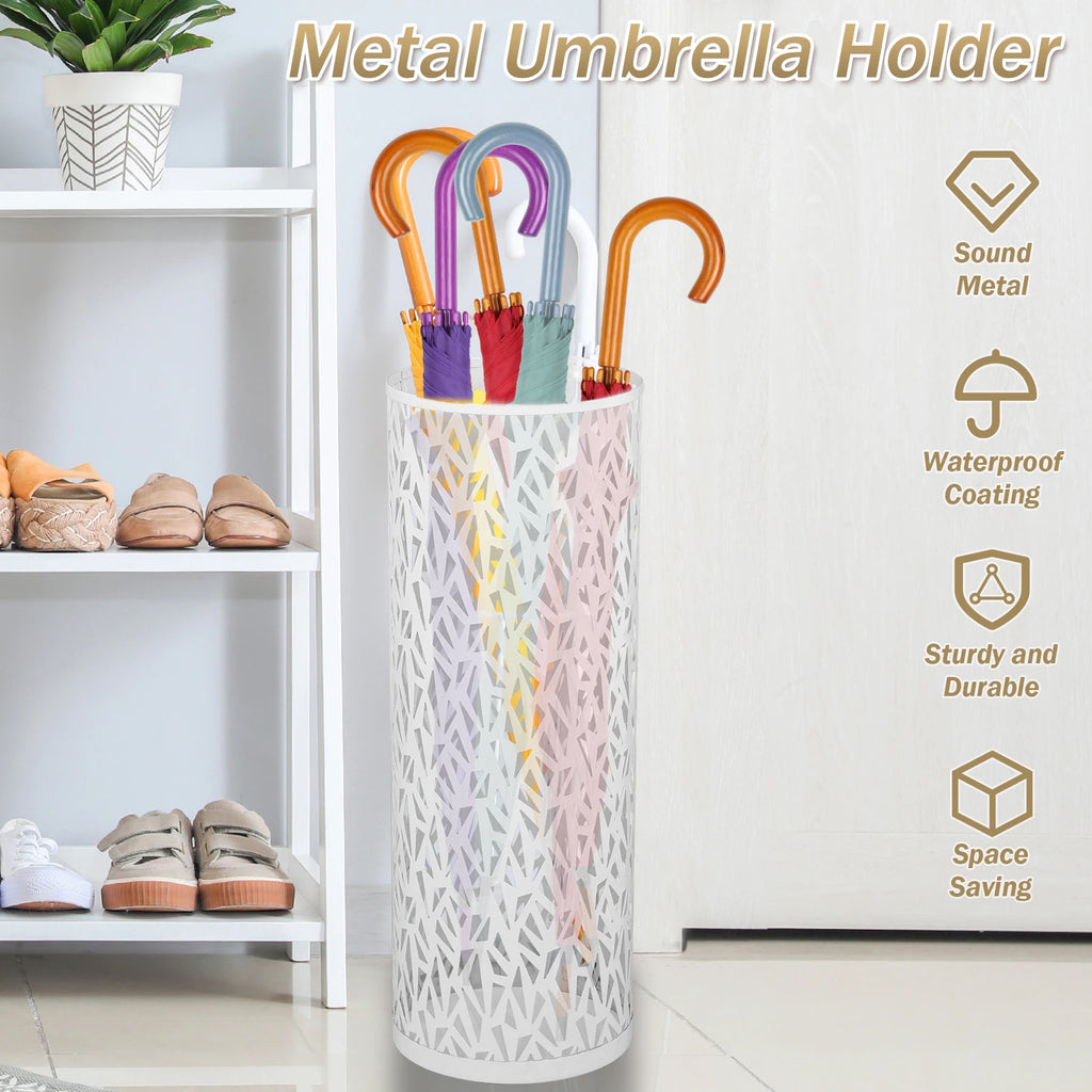 Metal Umbrella Storage Rack Round Umbrella Holder Bin Waterproof Multipurpose Umbrella Stand Rack For Home Office Hotel Entryway
