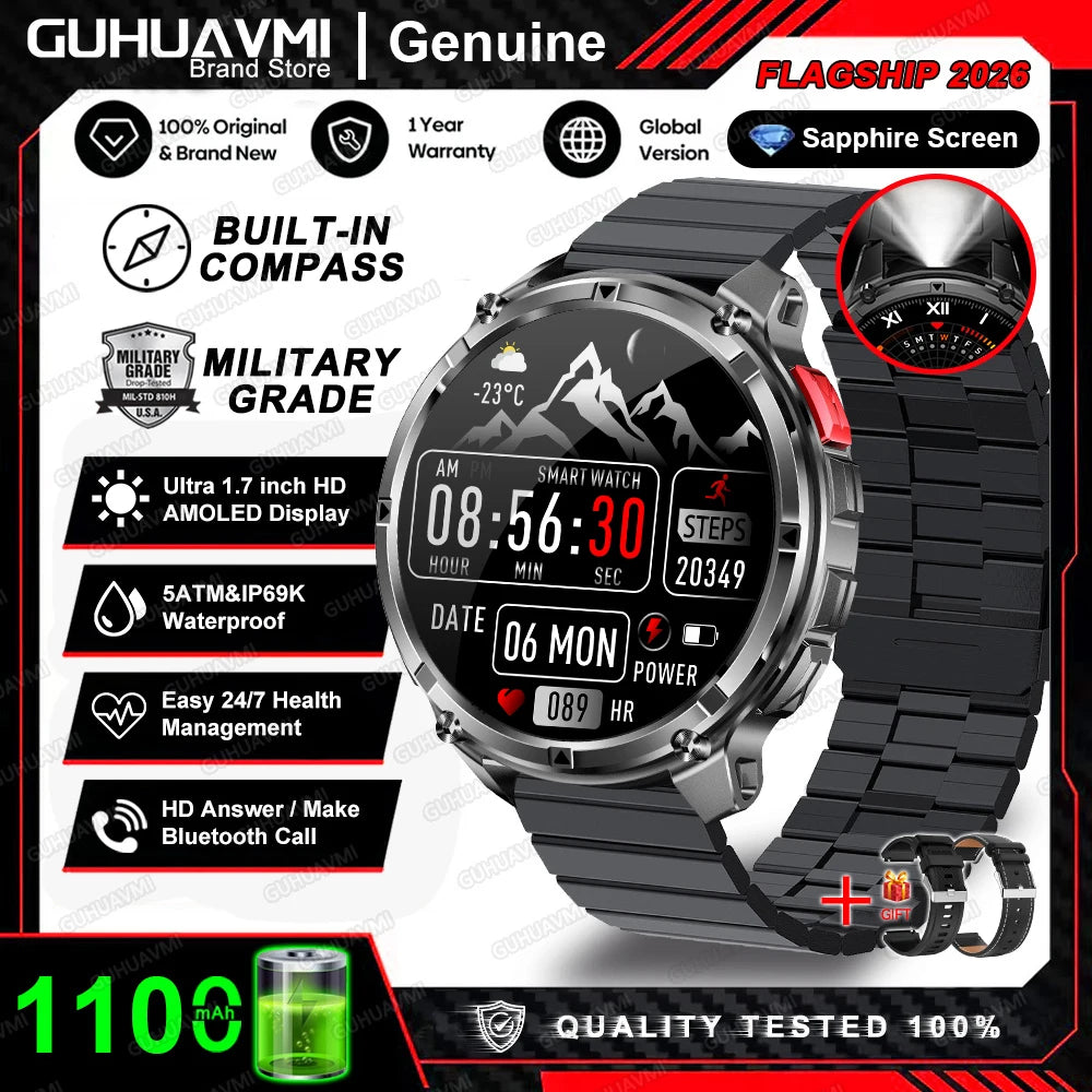 Smartwatch militare T‑Rex 3 Pro 1100 mAh GPS waterproof 5ATM – 1.73″ AMOLED
