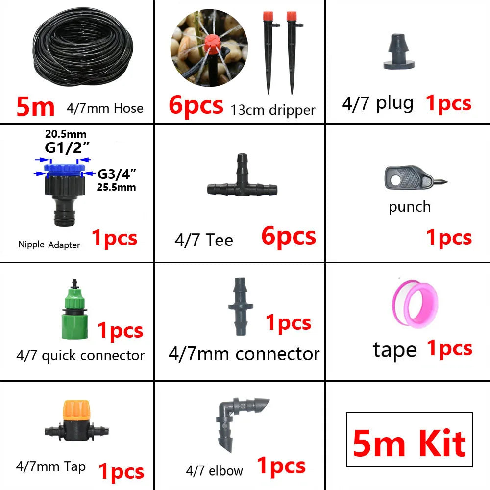Kit Irrigazione a Goccia 13 cm – Sistema Regolabile per Giardino e Vasi