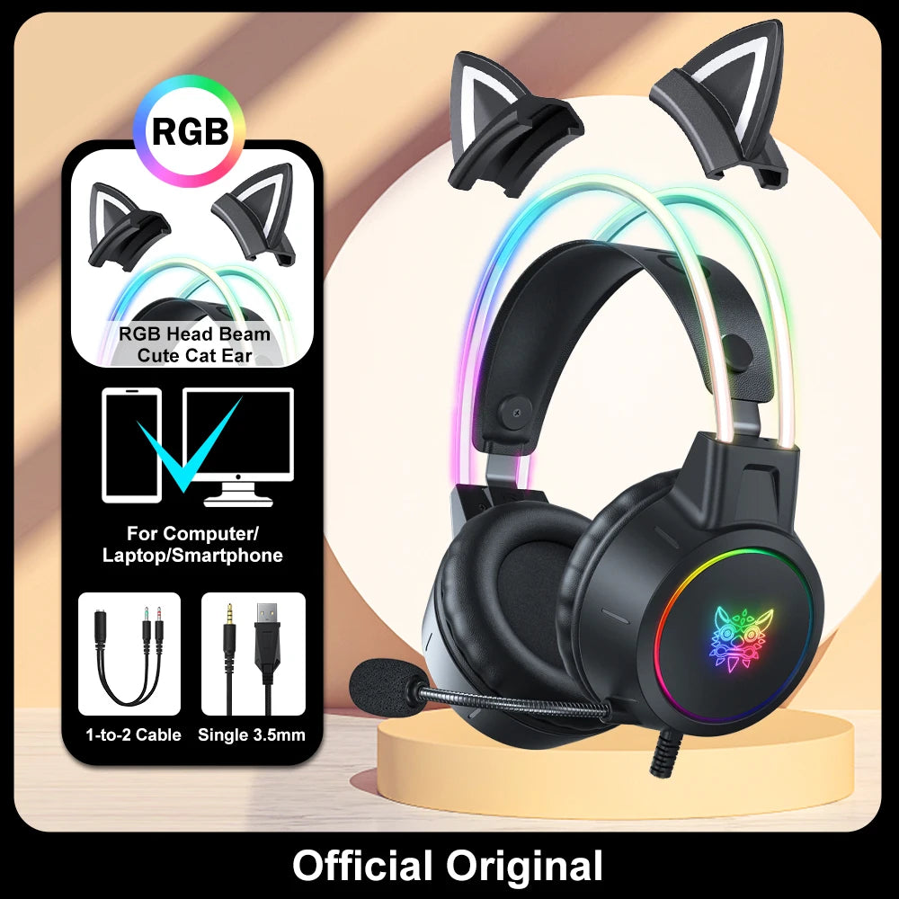 Cuffie Gaming ONIKUMA X15 Pro con RGB e Microfono Flessibile