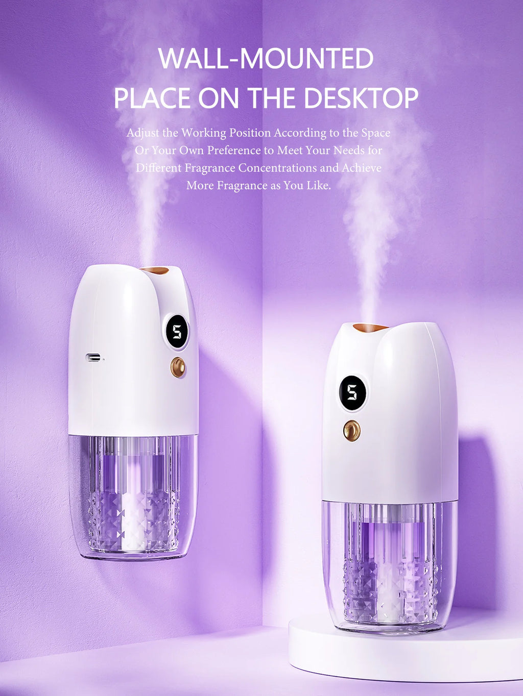 Diffusore d'aroma ricaricabile portatile multifunzione con timer per auto, casa…