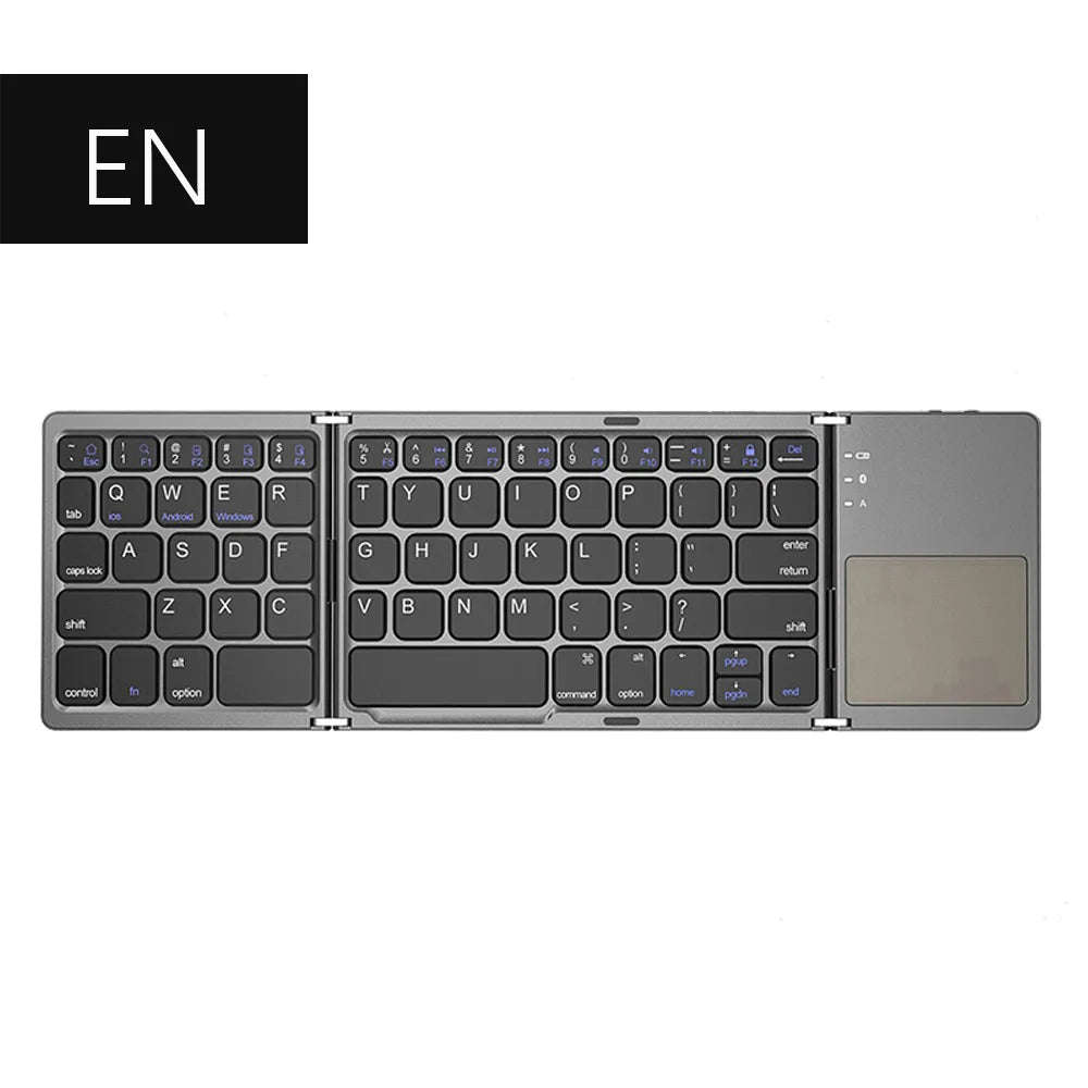 Keyboard Bluetooth pieghevole con touchpad, mini wireless ricaricabile per…