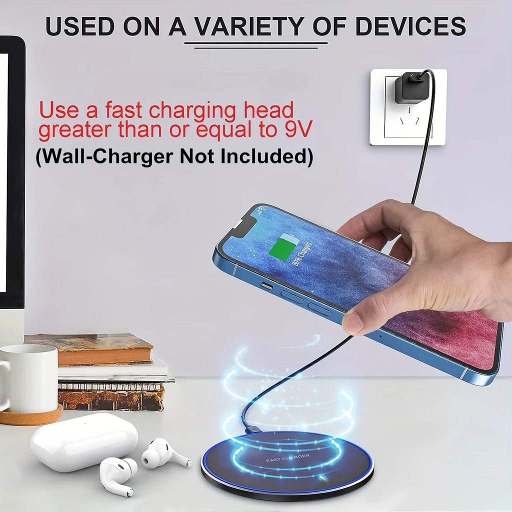 Wireless Charger for Apple iPhone 16 15 14 13 12 Pro Max Samsung Galaxy S22 S21 S20 S10 S9 Huawei Xiaomi Google Pixel