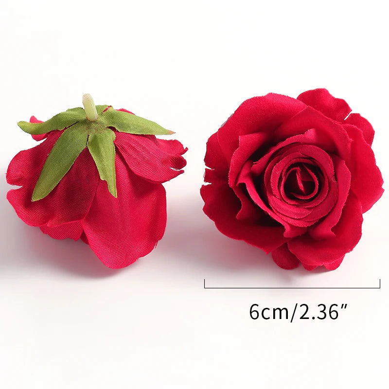 5/10pcs Rose Artificial Flowers Silk Fake Flower for Home Room Decor Wedding Decoration DIY Gift Wreath Candy Box Cake Ornament