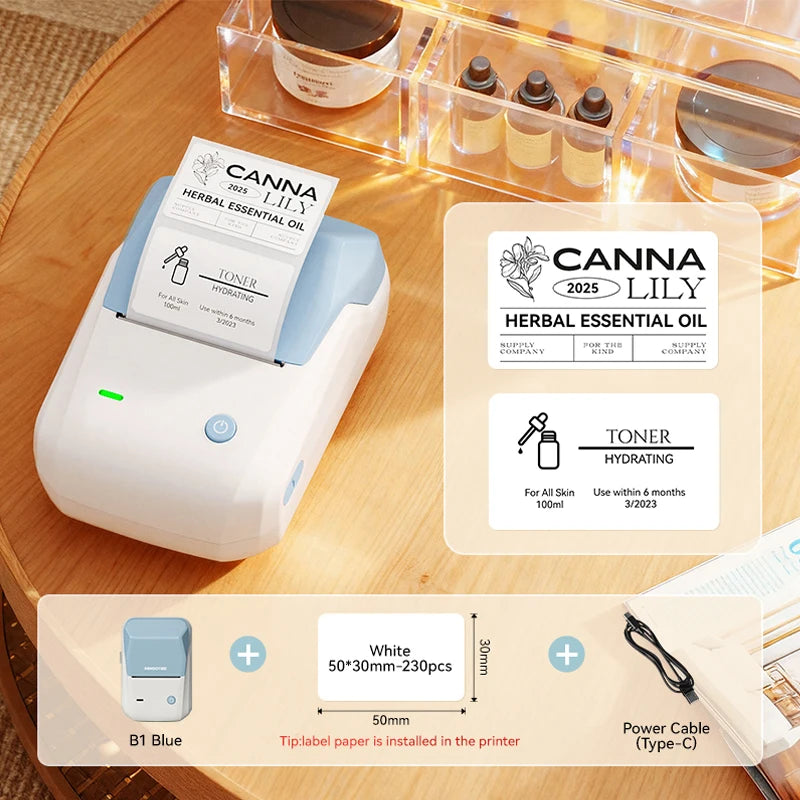 Stampante termica mini portatile – Etichette adesive Bluetooth 20‑50 mm