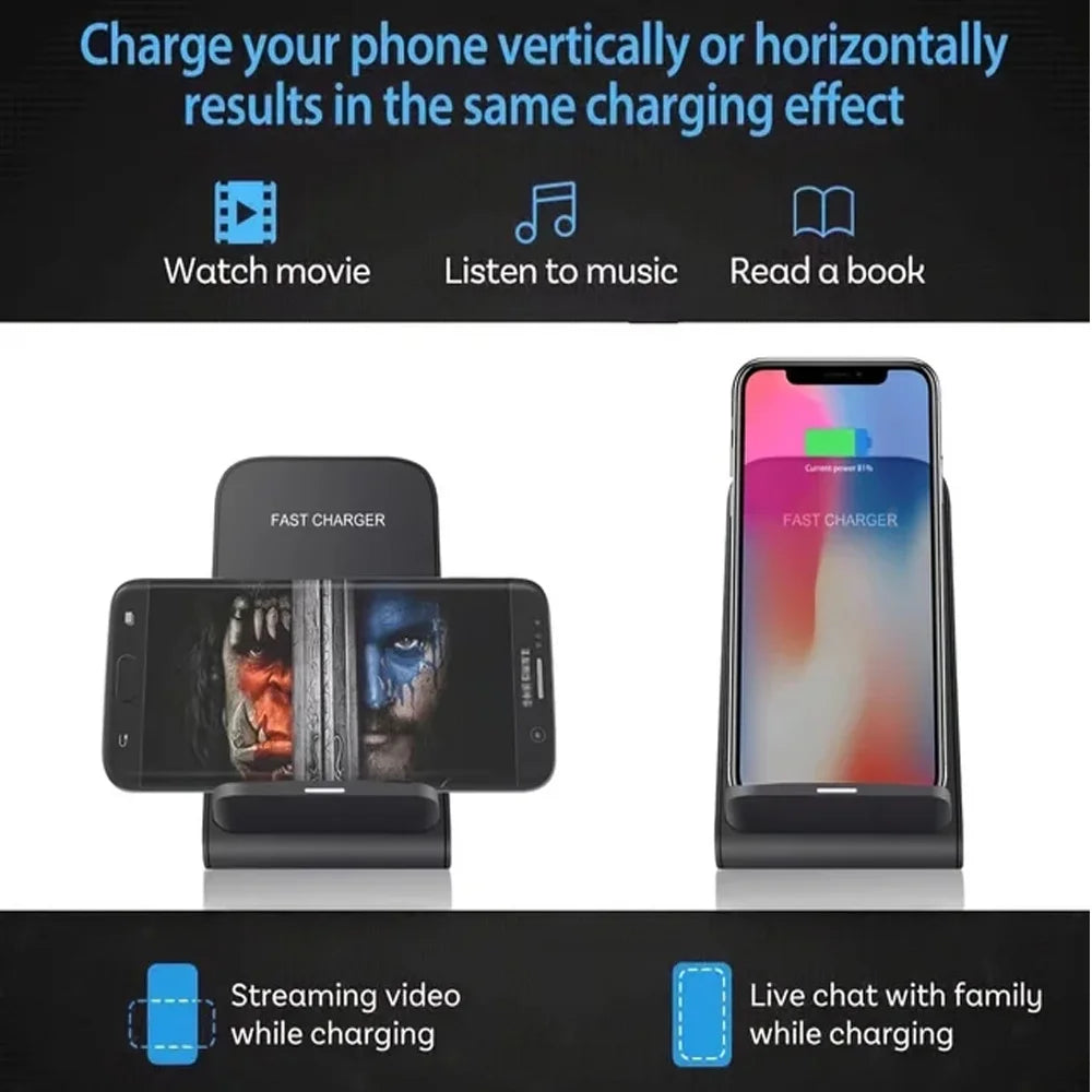 Wireless Charger Fast Support for Samsung S24 S23 S22 21 Ultra Quick Charging Stand For IPhone17 16 15 14 13 12Pro Max Xiaomi 14