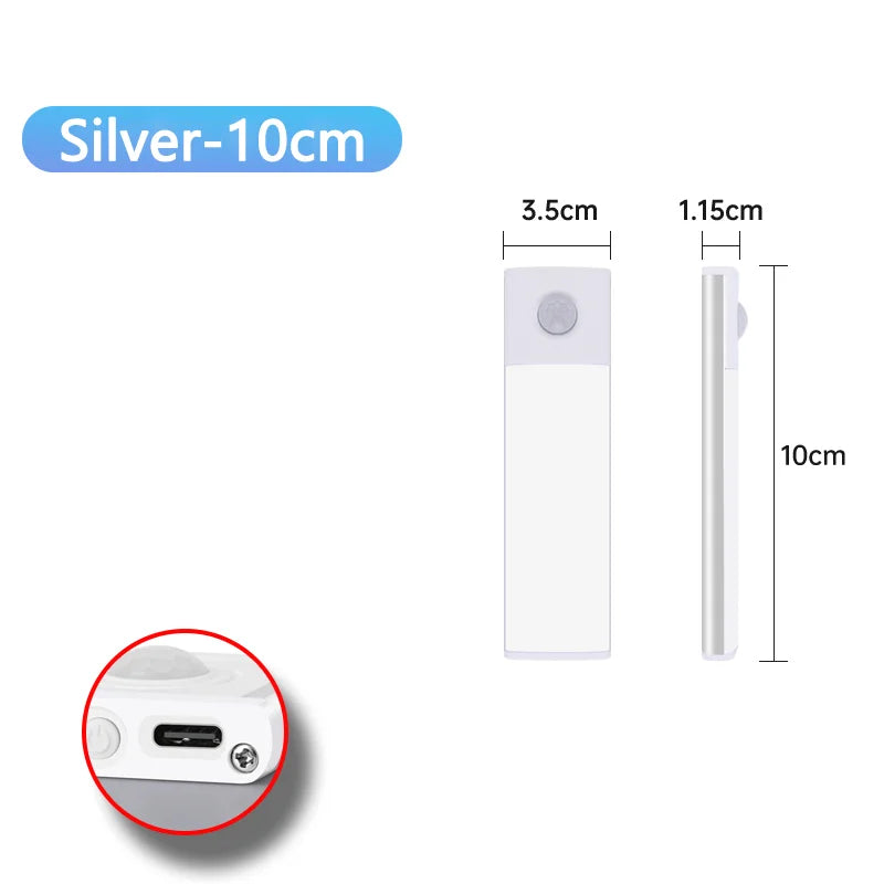 Lampada notturna a sensore di movimento USB, LED sottocucina e armadio