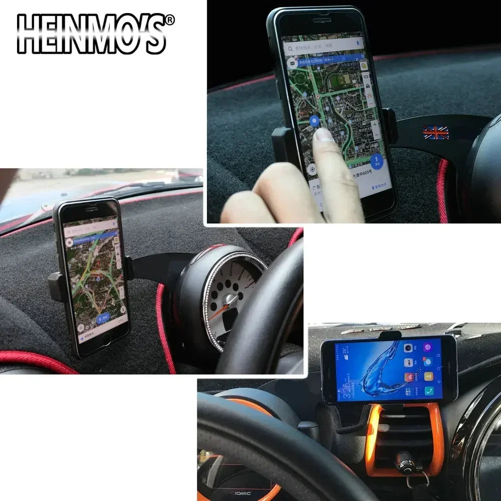 Supporto per telefono GPS per MINI Cooper R55 R56 R57 - Fissaggio interno nero