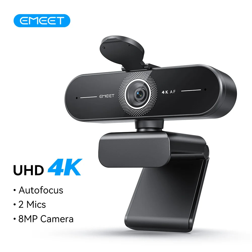 Webcam 4K UHD con autofocus PDAF e microfoni a cancellazione rumore