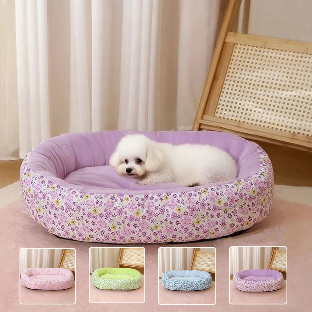 Letto morbido per cani e gatti – Cuccia all‑season in fibra, 4 colori