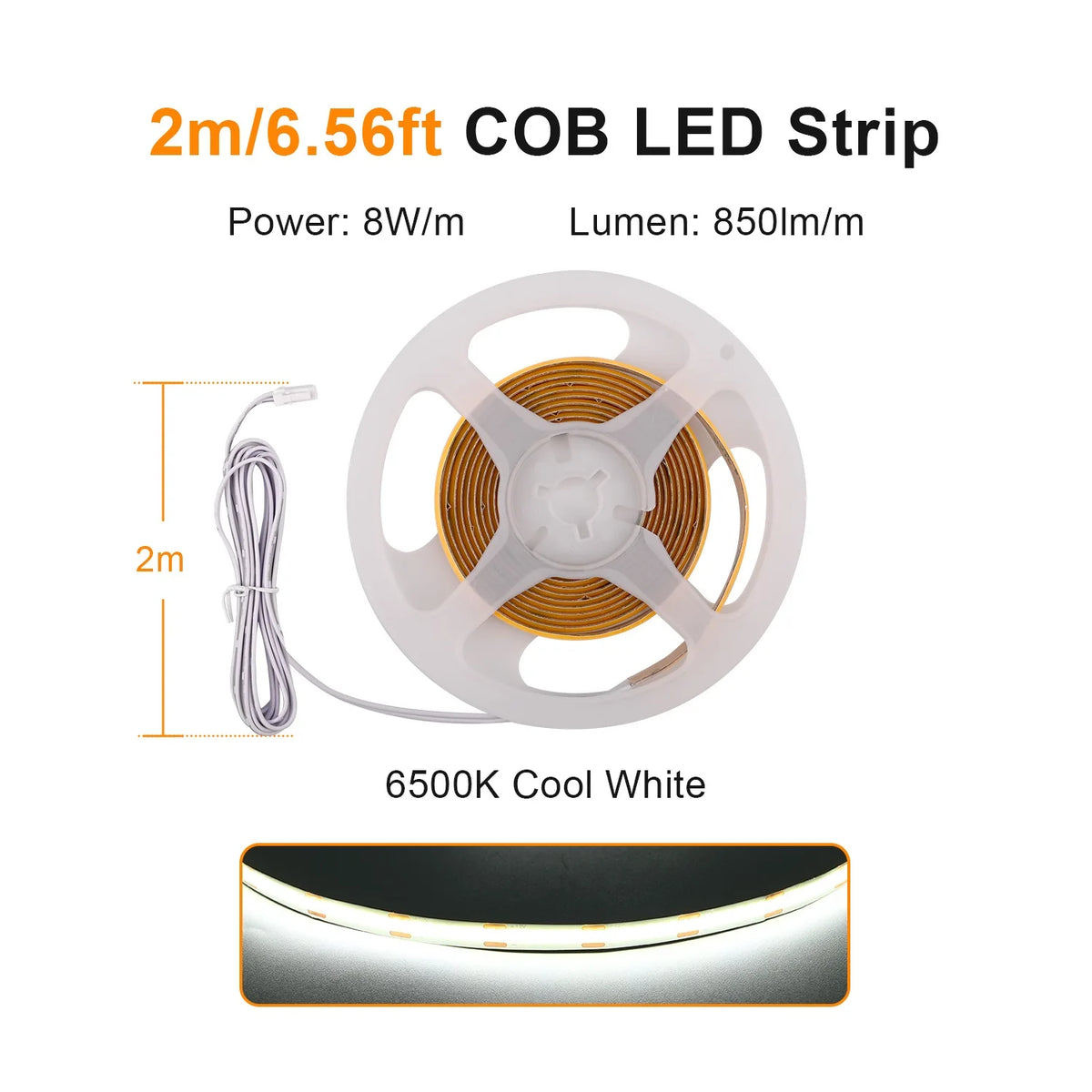 Striscia LED COB dimmerabile per armadi e scaffali, sensore touch, 12 V