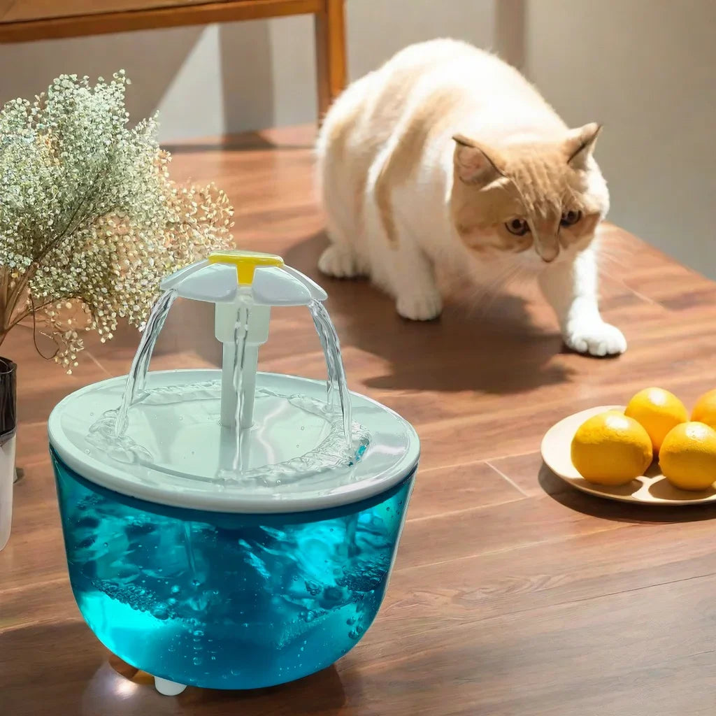 Fontana d'acqua per gatti e cani piccoli 1,2 L, USB, silenziosa con filtro