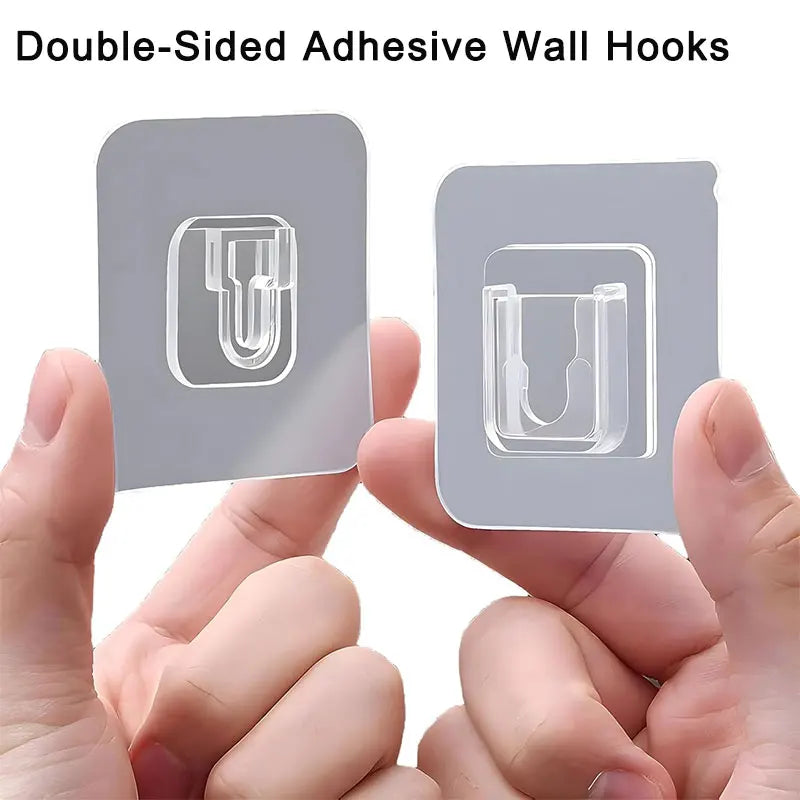 Ganci adesivi trasparenti, impermeabili, per bagno, cucina e casa – set da 10