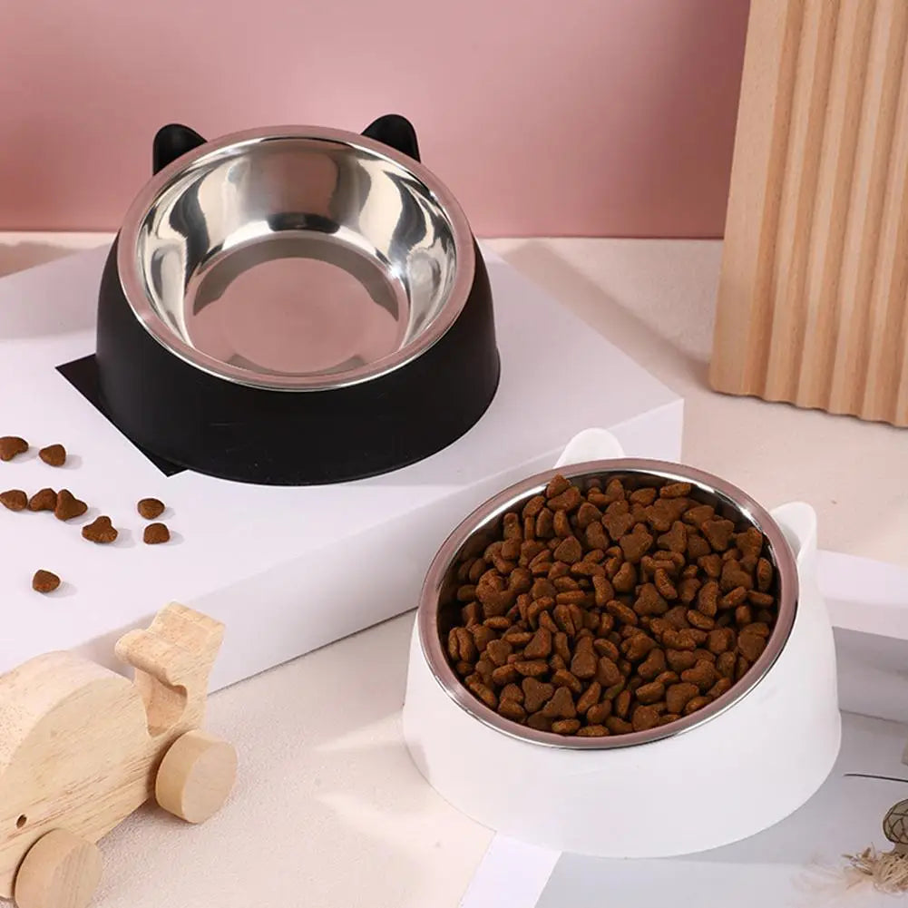 Ciotola per Gatto in Acciaio Inox Inclinata 15°, Base Antiscivolo e Design…