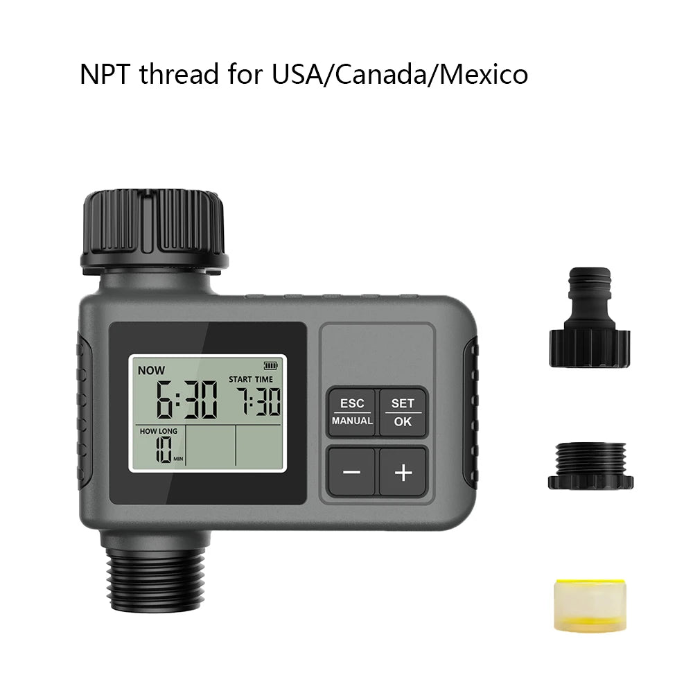 Timer automatico per irrigazione con LCD, impermeabile IPX7, programmazione