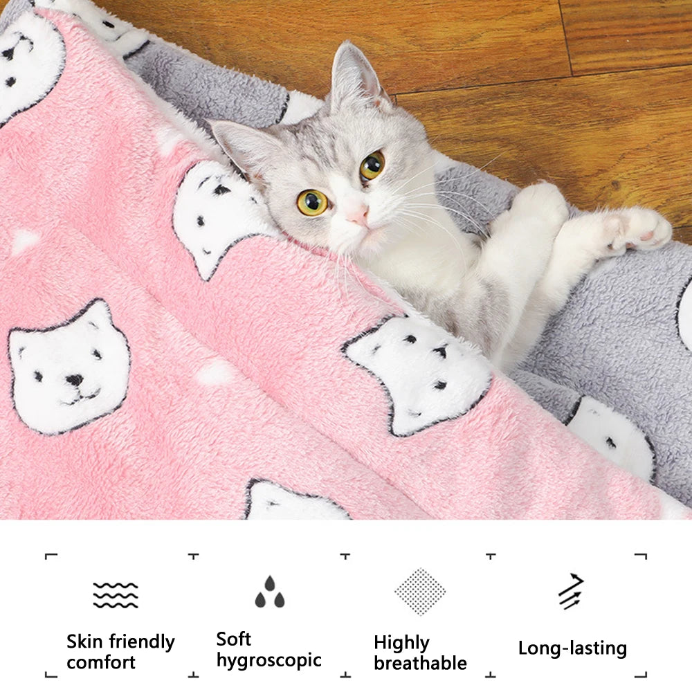 Coperta Double‑Face Calda per Cani e Gatti – Cuscino Morbido Taglia Media