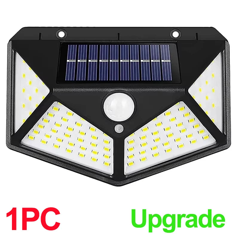 1/2/4 Pack 100‑LED Solar Wall Lights – Outdoor Solar Lamp with Motion Sensor, Solar‑Powered Street Light for Garden Night Lighting
