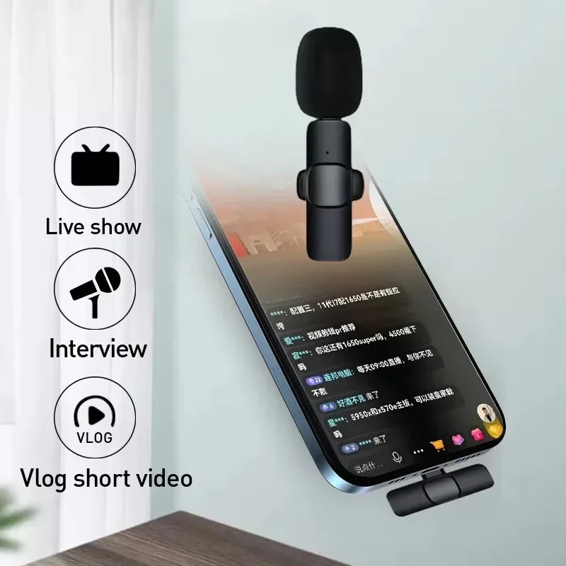 Microfono Lavalier Wireless 2.4 GHz Portatile per iPhone e Android –…