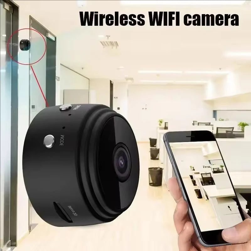 Mini camera Wi‑Fi HD 720P con visione notturna e batteria ricaricabile