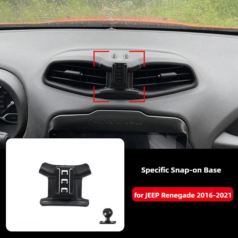Supporto per telefono auto Jeep Renegade 2016-2021, base magnetica pieghevole