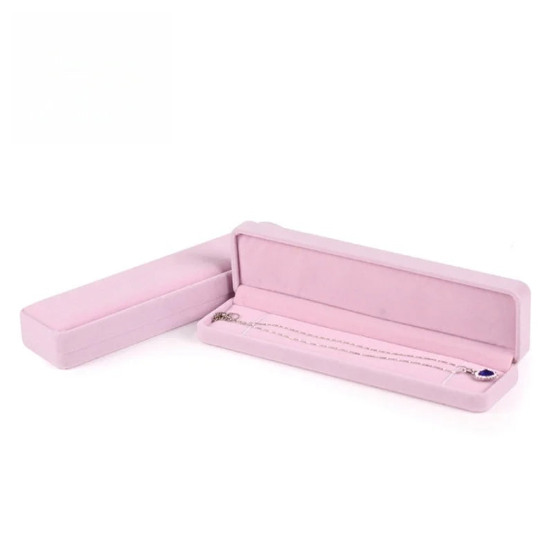 Cute Velvet Ring Box Classical Ring Bearer Case Pink Jewelry Gift Box for Engagement Proposal Wedding
