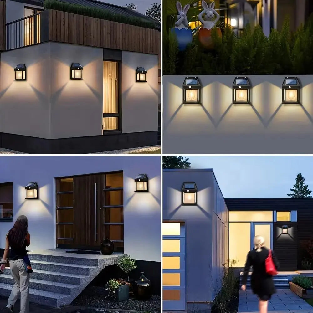 Lampada Solare da Parete per Esterni — LED Impermeabile, Zero Bolletta