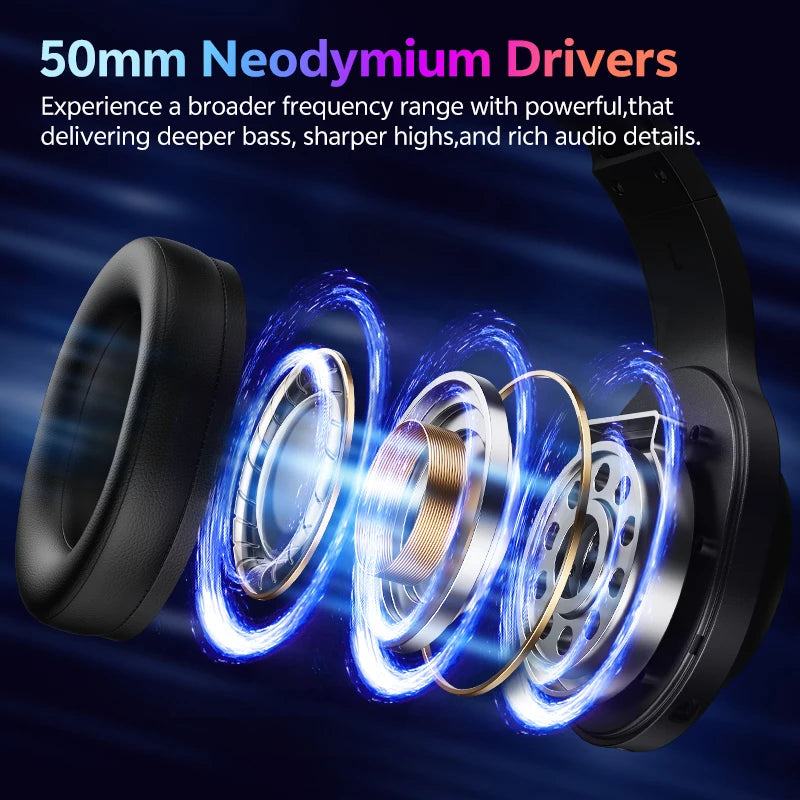 Cuffie Gaming Over-Ear Wireless 7.1 Surround, 50 mm, RGB e Mic Detrattile