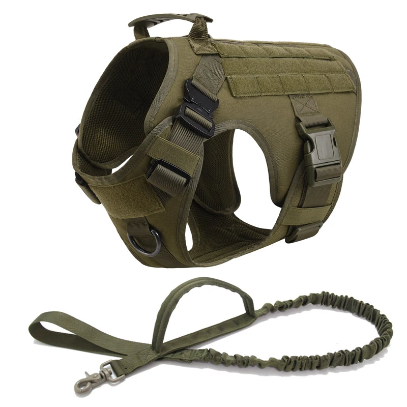 Giubba tattica militare per cani – Set imbracatura e guinzaglio