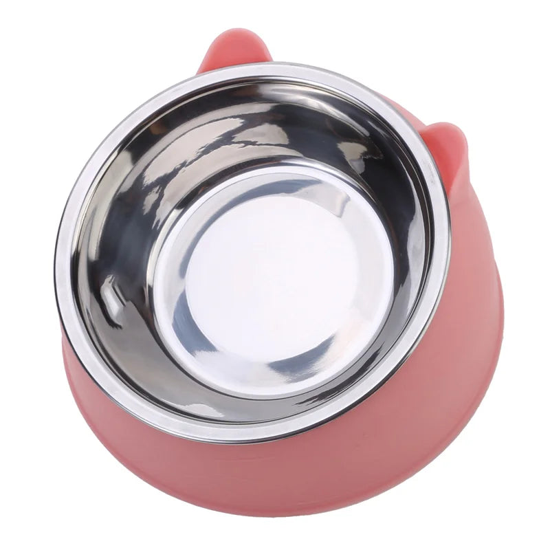 Ciotola inclinata in acciaio inox per gatti e cani – Set 2 ciotole