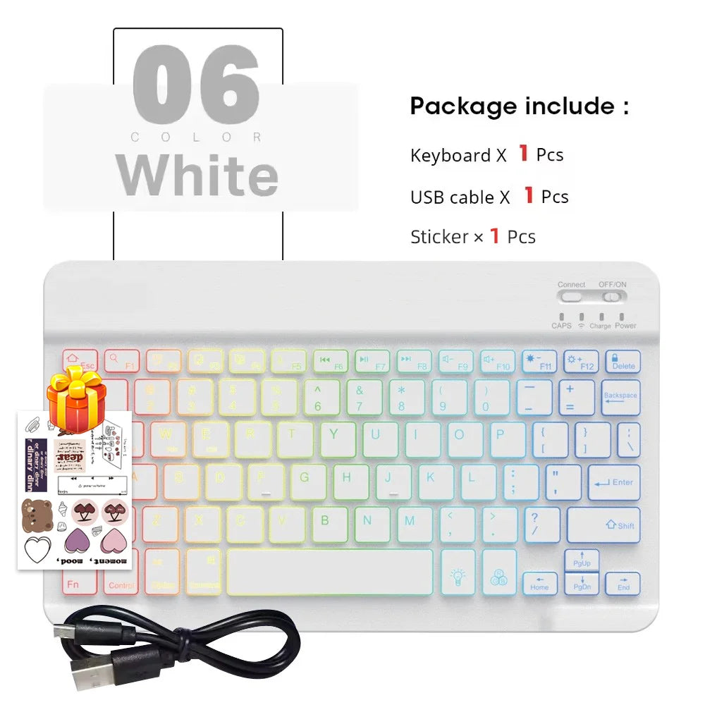 Tastiera Bluetooth retroilluminata con mouse – Compatibile iOS, Android, Windows