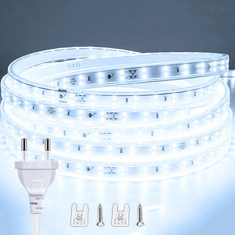 Striscia LED 220V 2835 Flessibile 1‑30 m con Spina EU – Illuminazione Waterproof