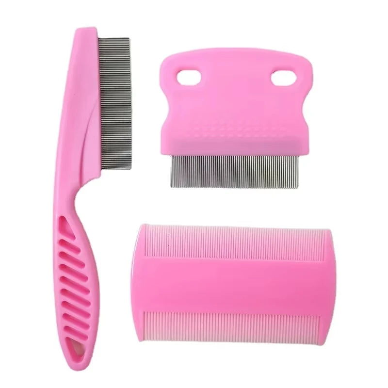 Set 3 Pettini per Toelettatura Cani e Gatti con Denti Arrotondati