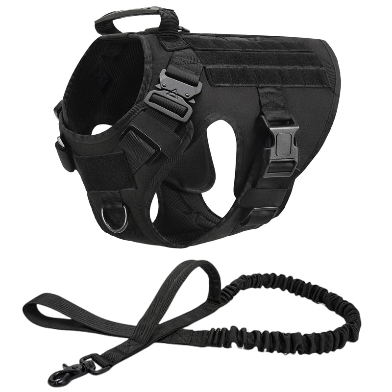 Giubba tattica militare per cani – Set imbracatura e guinzaglio