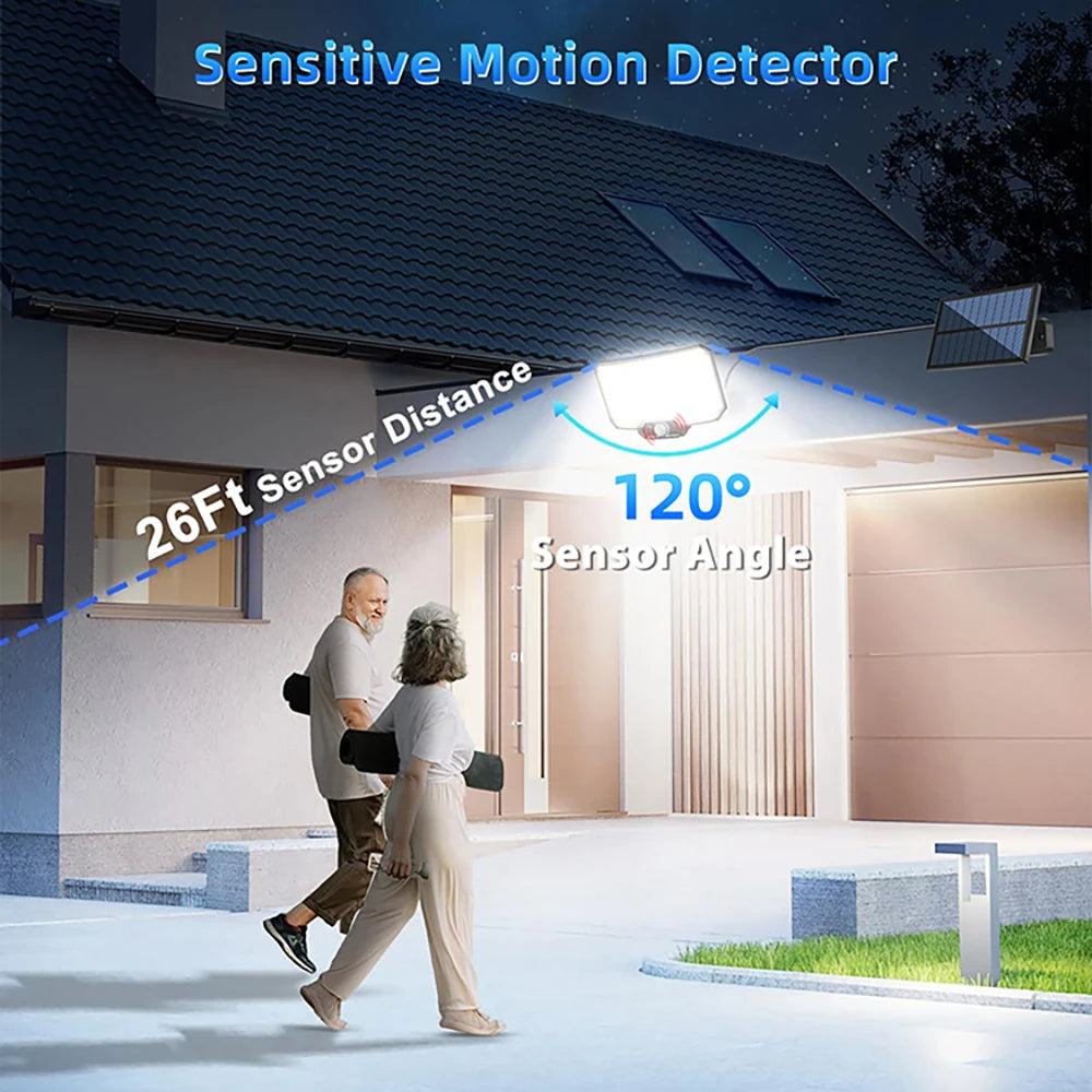 Lampada Solare LED 234/318/348 con Sensore di Movimento, 3 Modalità, IP65…