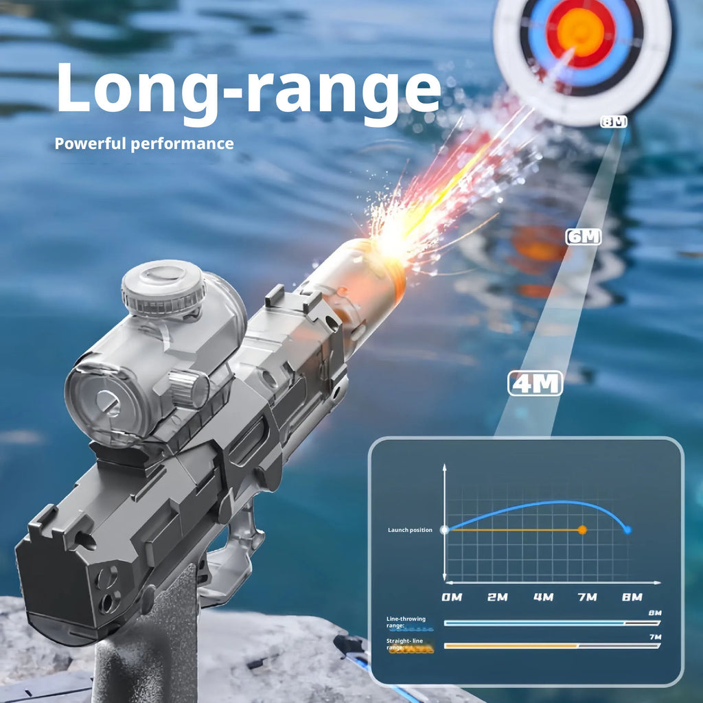 Pistola d'acqua elettrica a spruzzo continuo con sensore automatico e luci