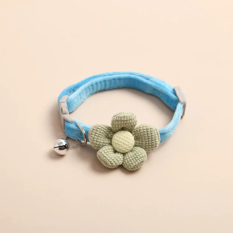 Collarlo per Gatto con Fiore Regolabile a Scatto - Campanellino
