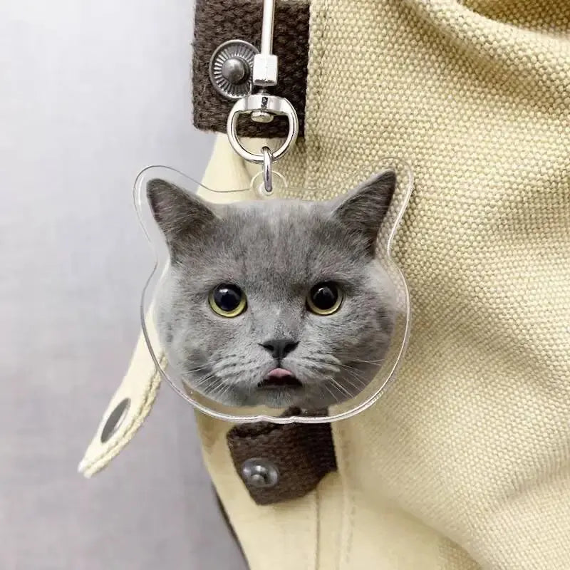 Custom Pet Photo Personal Keychain Customized Clear Acrylic Key Chain Design Making Cute Keyring Goods Made