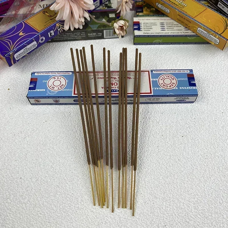 6/12boxes Satya White Sage Incense Sticks Home Fragrance NAGCHAMPA Sticks OUDH PALO SANTO Mix Incense YOGIC MEDITATION Aroma