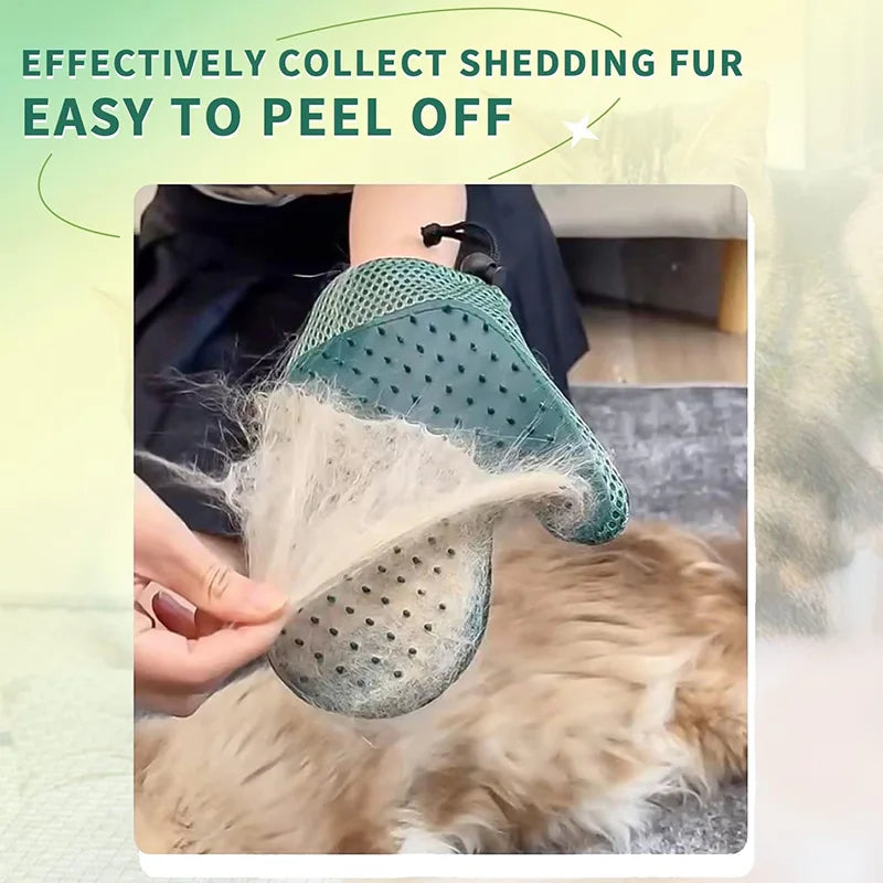 Guanto per Toelettatura Animali 2 in 1 - Rimuovi Pelo e Massaggia