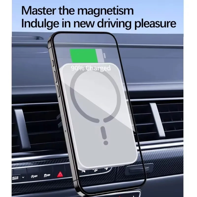 Supporto auto con ricarica wireless magnetica, compatibile MagSafe iPhone 12‑17