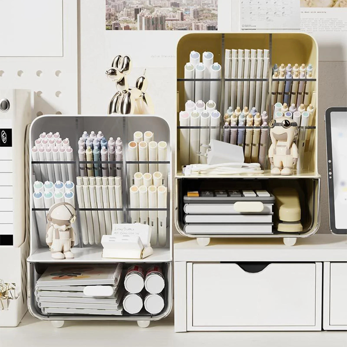 Clear Desk Organizer Pen Holder Multi-layer Pencil Storage Box Office Stationery Supplies Organizer Home School Desk Accessories