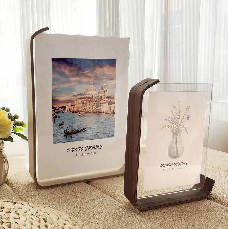Acrylic Wooden Photo Frame A4 10X15cm 15X20cm Frame Calendar Double-sided Frame Photo Frames For Wedding Party Picture Frame