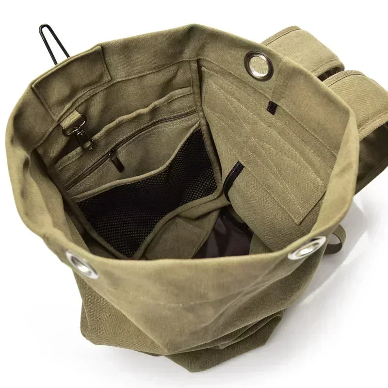Large Capacity Travel Climbing Bag Tactical Backpack Women Bags Canvas Bucket Bag Shoulder Sports Bag Male